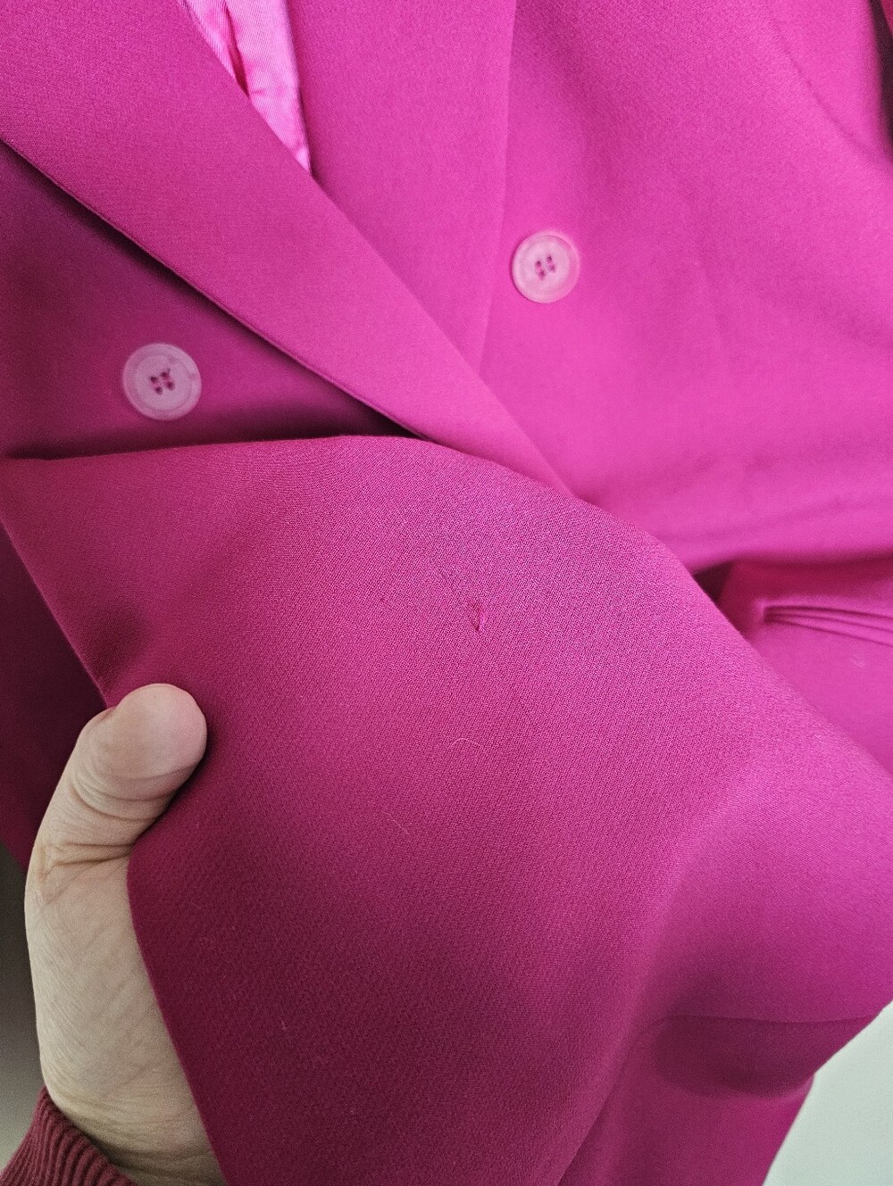Zara Double-Breasted Fuchsia Blazer Jacket Size Large - Picture 8 of 10